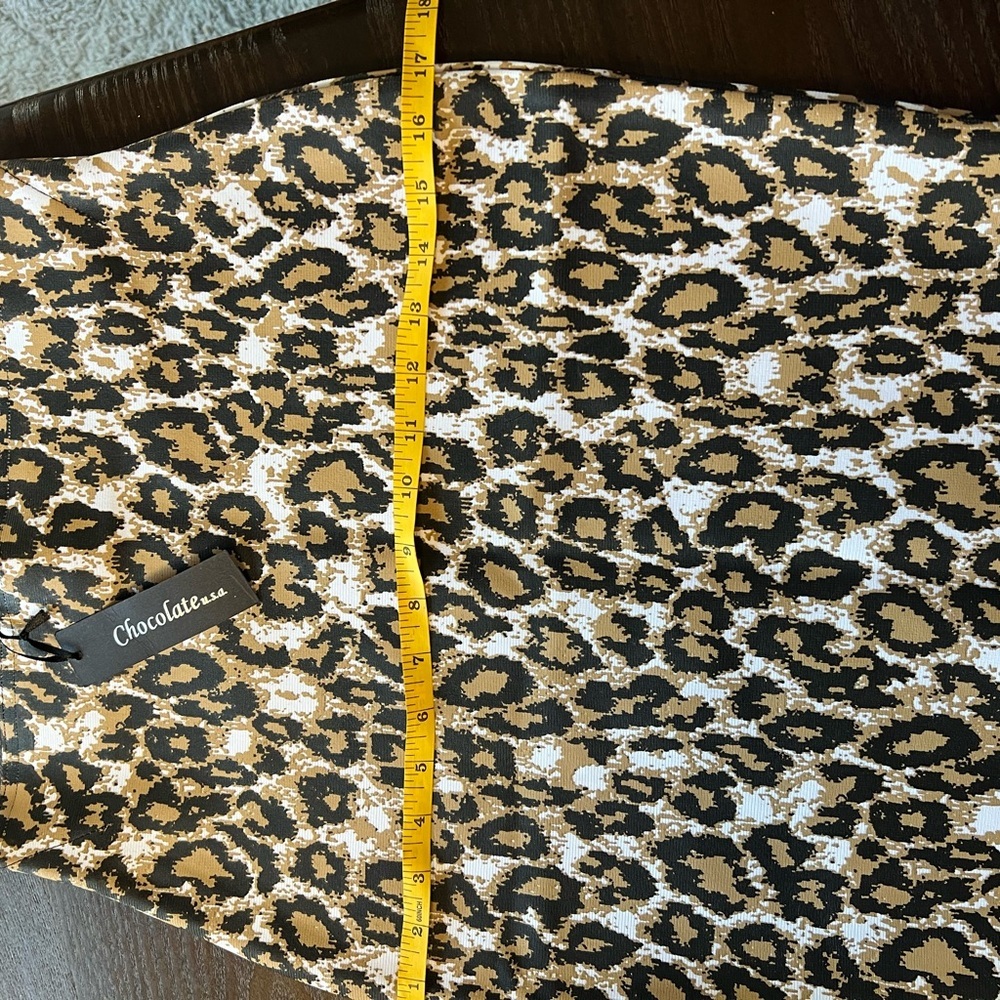 NWT Chocolate Leopard Print Pencil Skirt - High Waisted Small - Picture 5 of 8